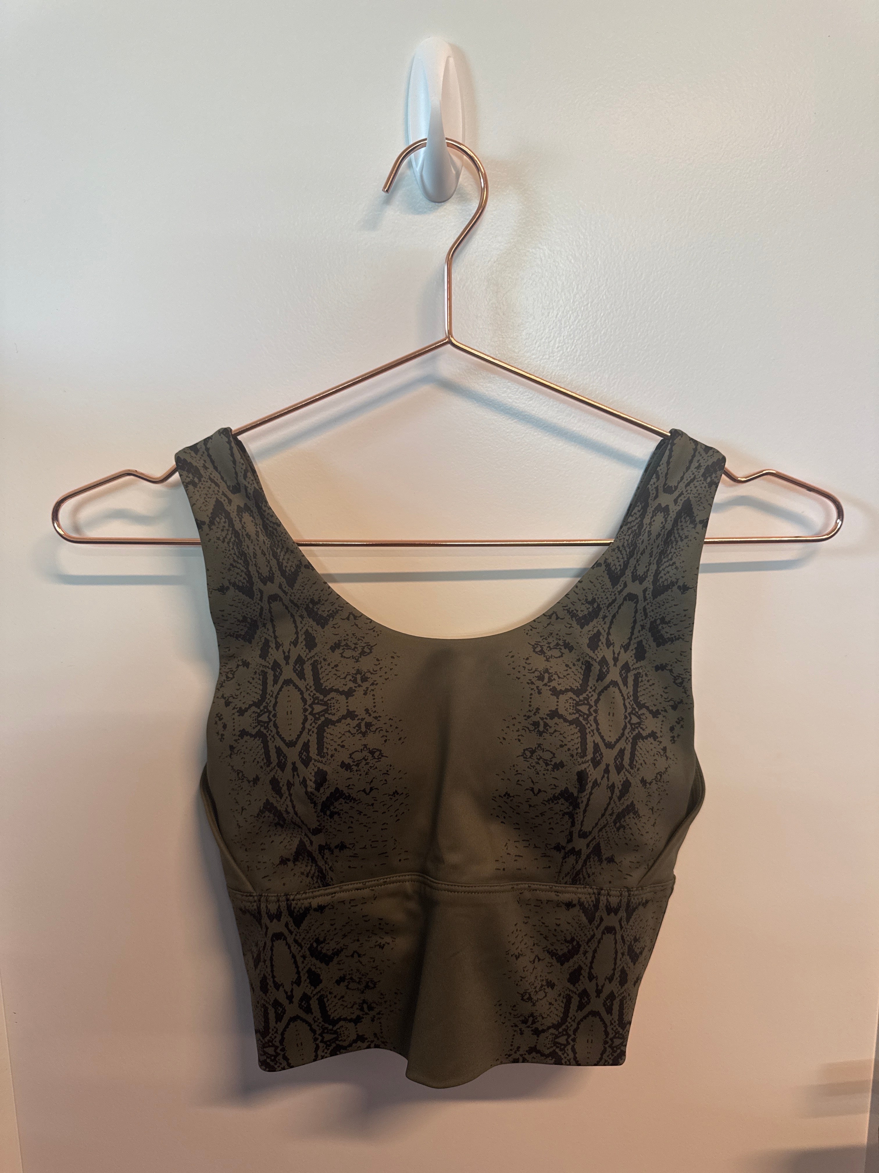 SAMPLE: Empowered Crop Bra | Green Snakeskin - Small