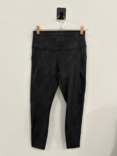 SAMPLE: Empowered Leggings W/Pockets | Black Camo Embossed- Small
