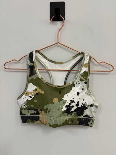 SAMPLE: Empowered Bra | Green Splattered Camo - Small