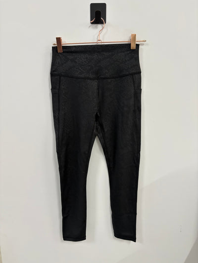 SAMPLE: Empowered Leggings W/Pockets | Black Snakeskin Embossed- Small