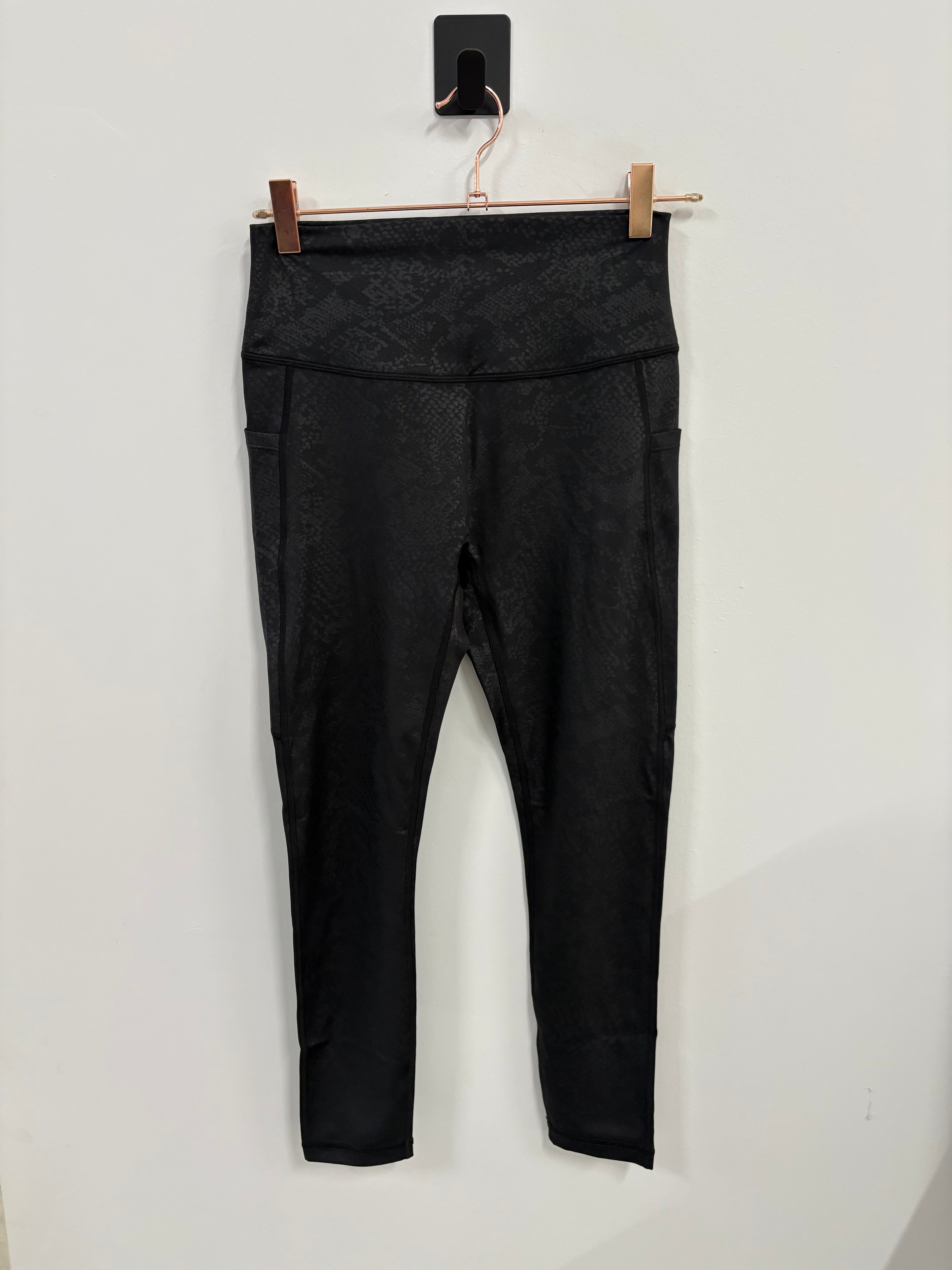 SAMPLE: Empowered Leggings W/Pockets | Black Snakeskin Embossed- Small