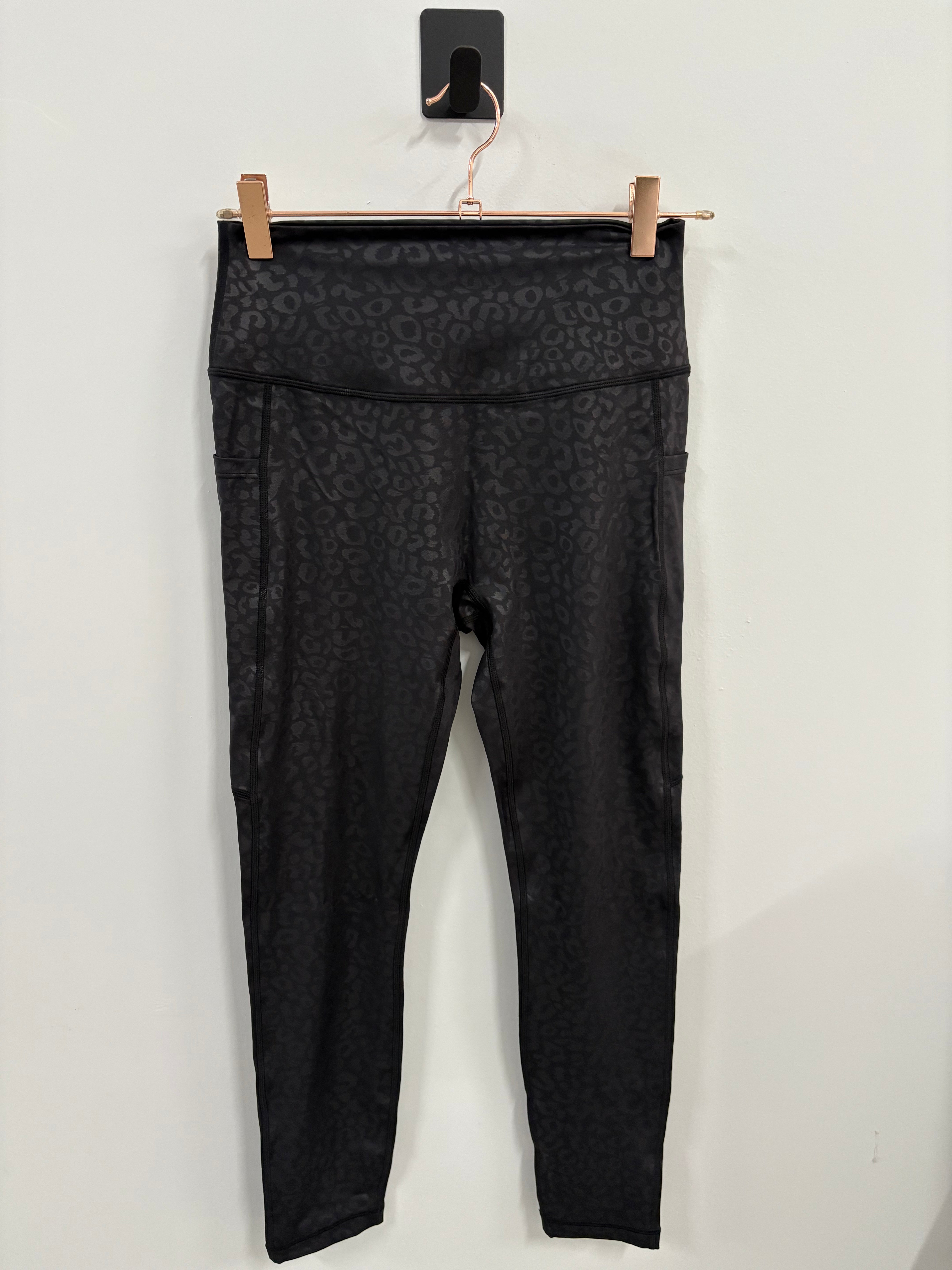 SAMPLE: Empowered Leggings W/Pockets | Black Leopard Embossed- Small