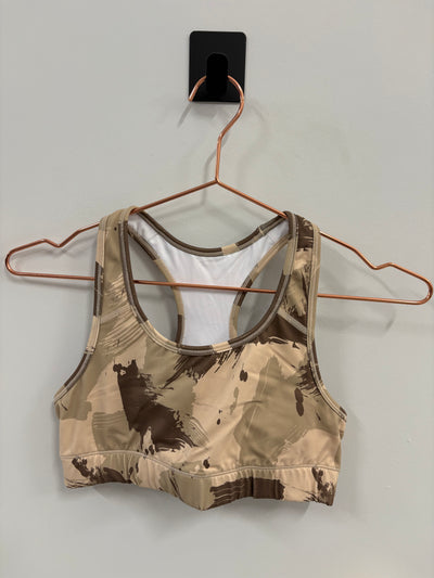 SAMPLE: Empowered Bra | Tan & Brown Splattered Camo - Small
