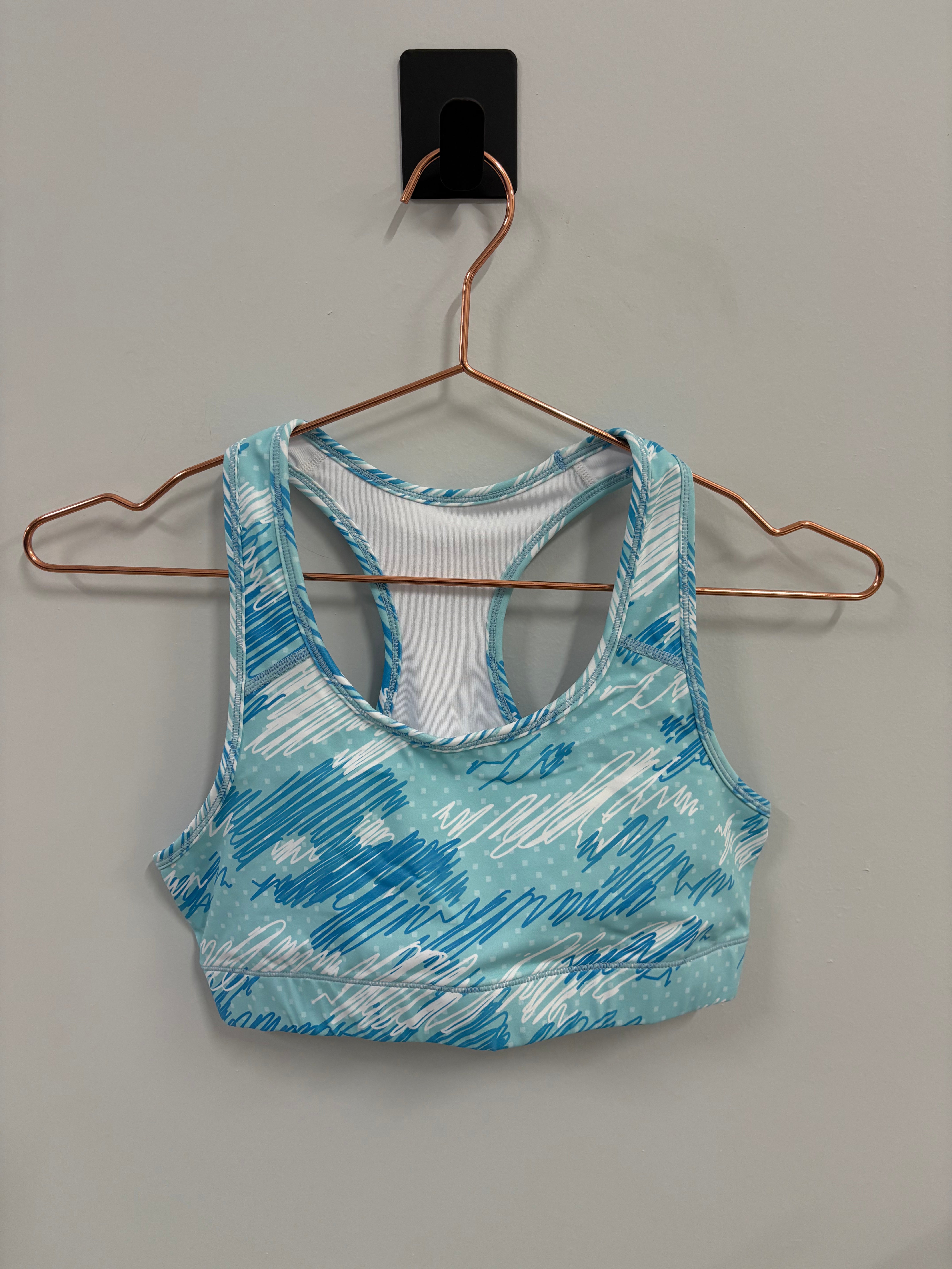 SAMPLE: Empowered Bra | Light Blue Scribble Camo - Small