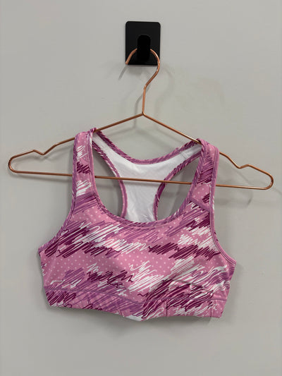 SAMPLE: Empowered Bra | Dark Pink Scribble Camo - Small