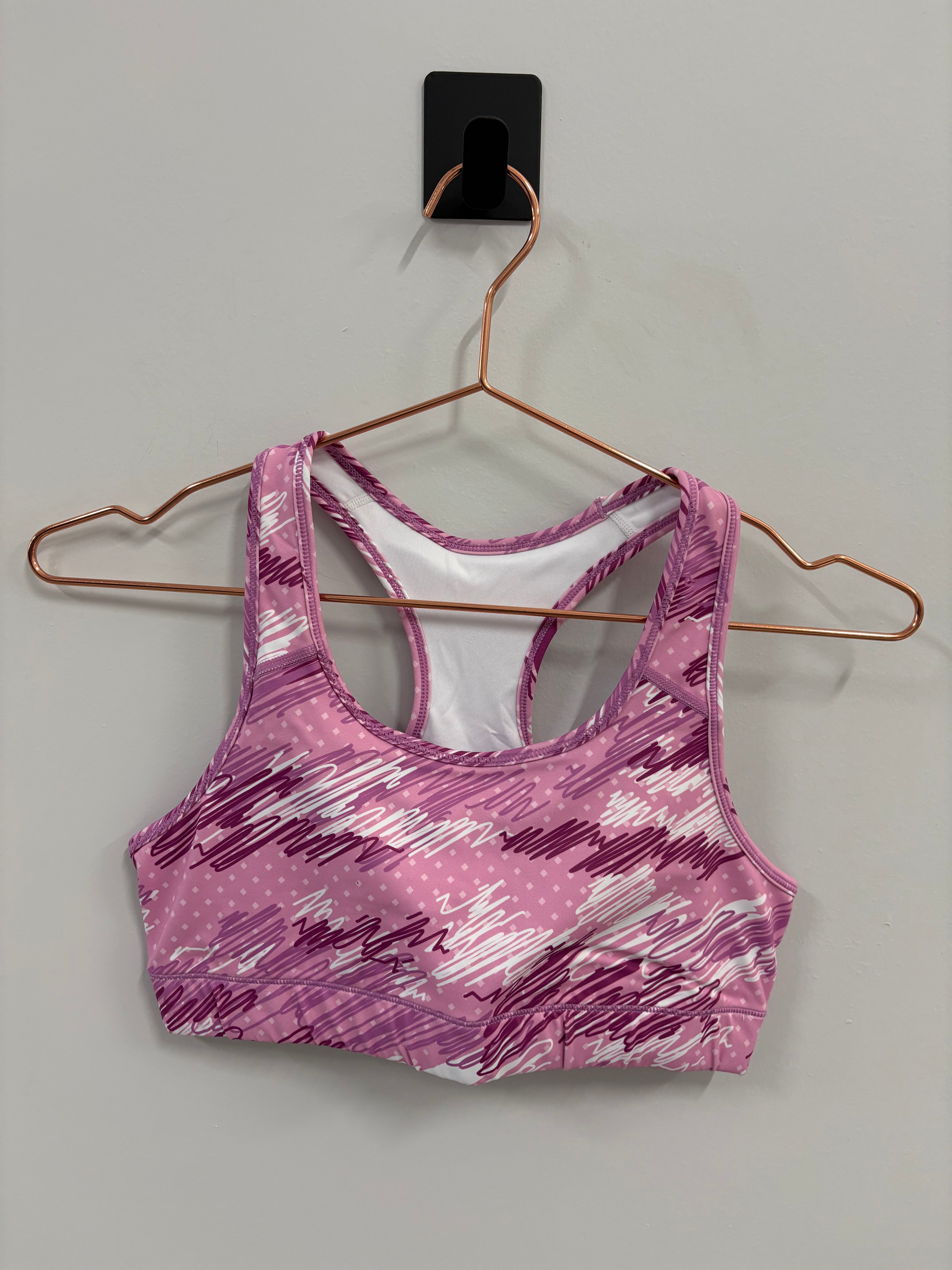 SAMPLE: Empowered Bra | Dark Pink Scribble Camo - Small