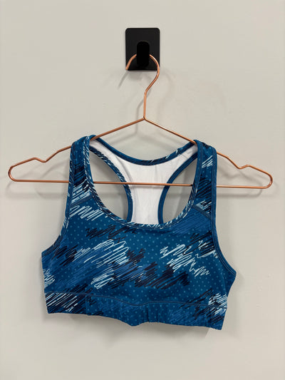 SAMPLE: Empowered Bra | Royal Blue Scribble Camo - Small