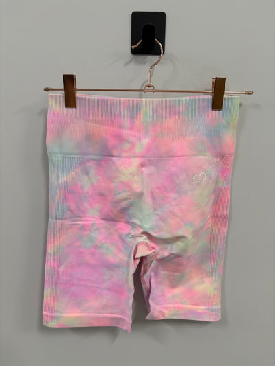 SAMPLE: Seamless 6" Shorts W/Booty Scrunch | Pastel Tie Dye - Small
