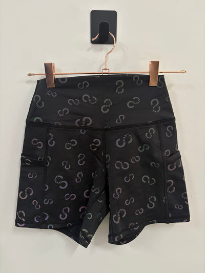SAMPLE: Empowered 5" Shorts W/Pockets & Booty Scrunch | Black Reflective - Small
