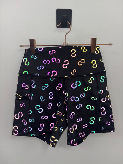 SAMPLE: Empowered 5" Shorts W/Pockets & Booty Scrunch | Black Reflective - Small