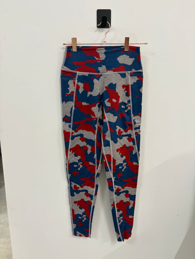 SAMPLE: NKD Leggings W/Pockets | Red/White/Blue Camo - Small