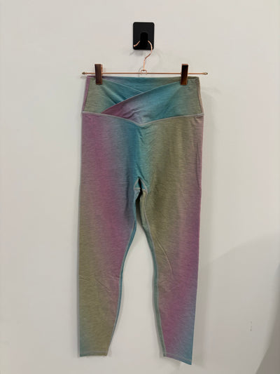 SAMPLE: NKD Leggings W/Criss Cross Waistband | Rainbow Ombre - Small