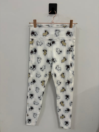 SAMPLE: Empowered Frenchie Leggings W/Pockets | White - Small *NOT SQUAT PROOF*