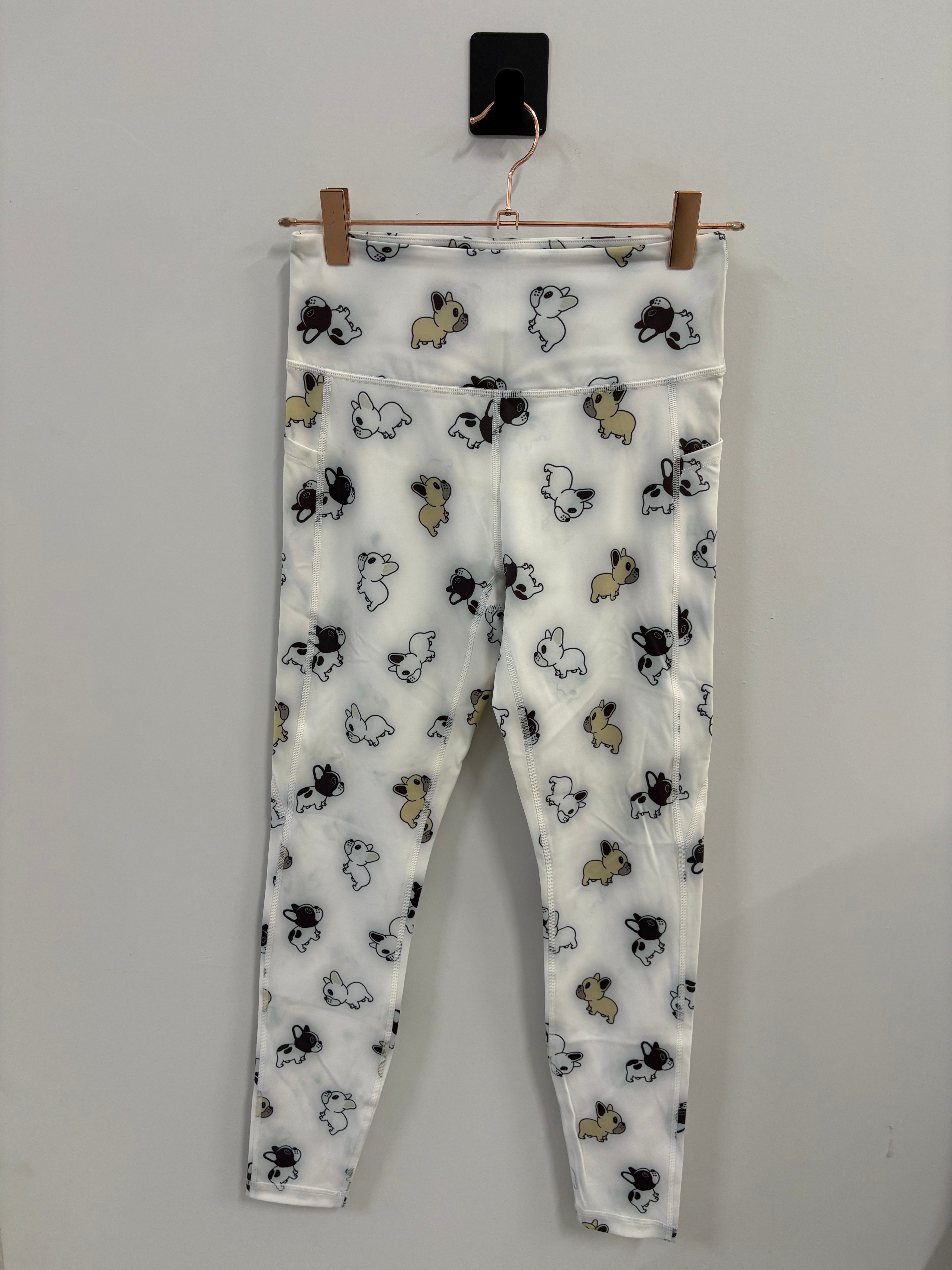 SAMPLE: Empowered Frenchie Leggings W/Pockets | White - Small *NOT SQUAT PROOF*