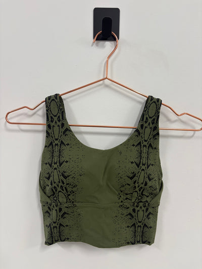 SAMPLE: NKD Crop Bra | Green Snakeskin - Small