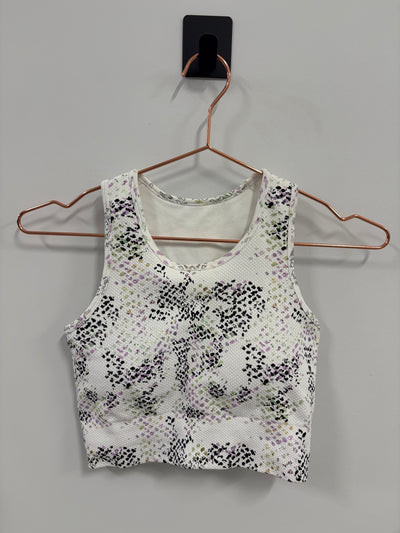 SAMPLE: Waffle Texture Crop Bra | White Speckle - Small