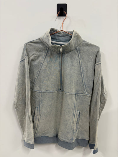 SAMPLE: Quarter Zip | Light Wash Denim - Small