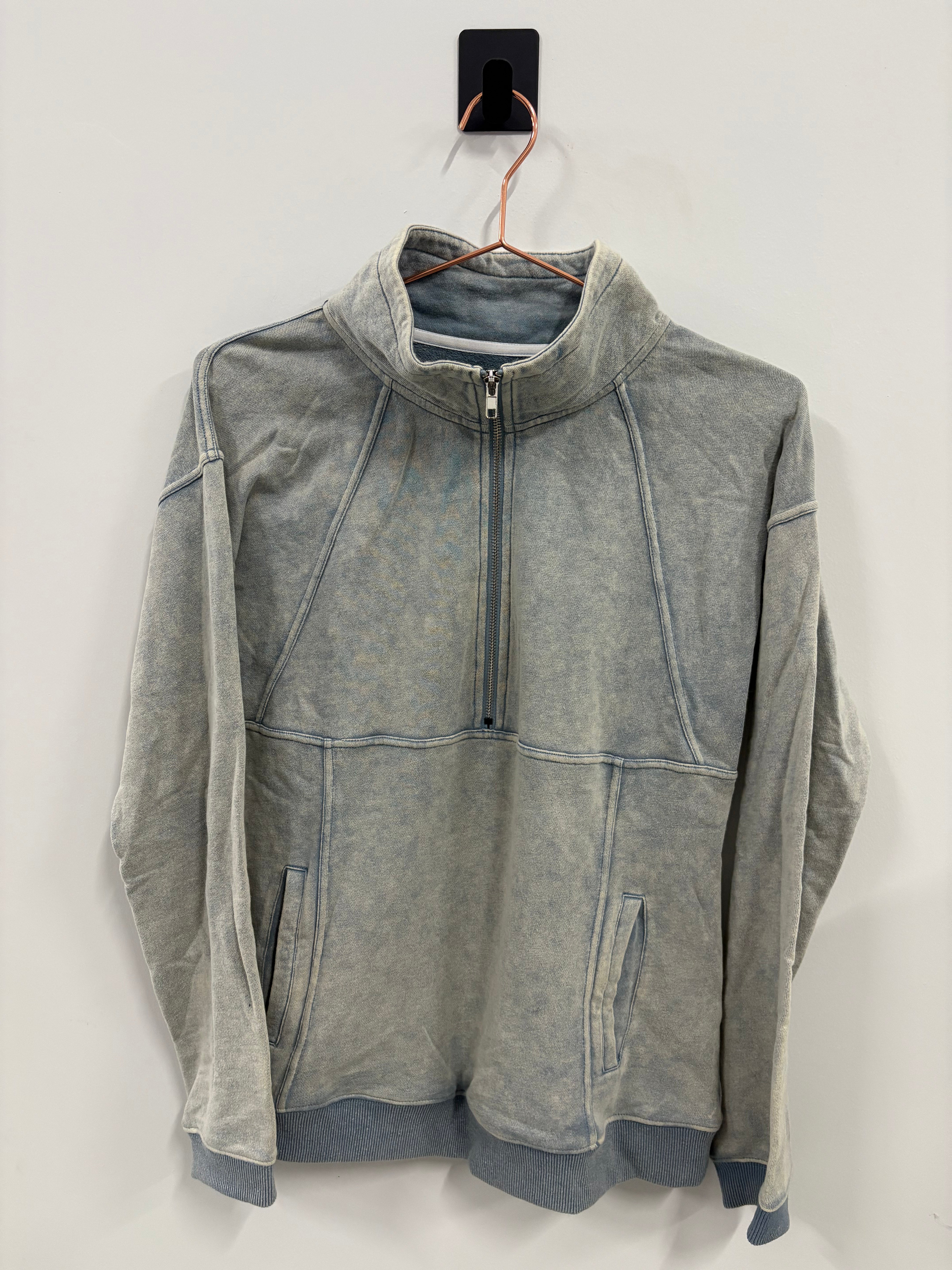 SAMPLE: Quarter Zip | Light Wash Denim - Small