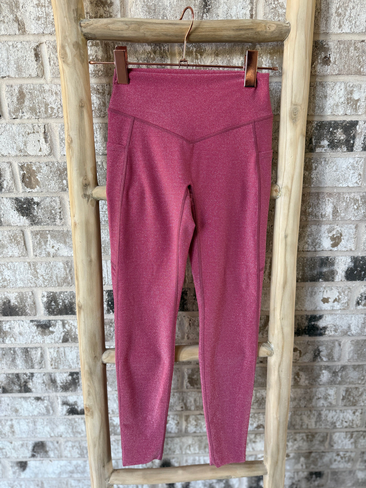 SAMPLE: Leggings With Pockets | Pink Sparkle - Small