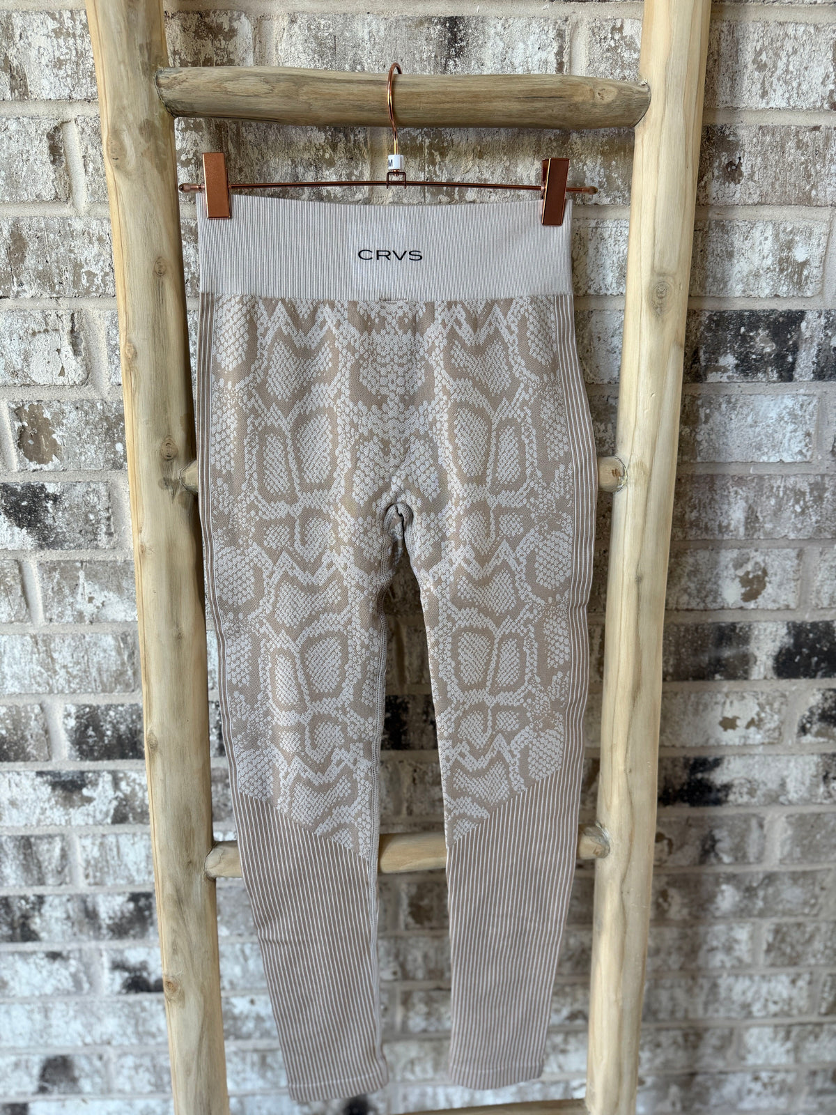 SAMPLE: Seamless Leggings | Tan With Snakeskin - Medium