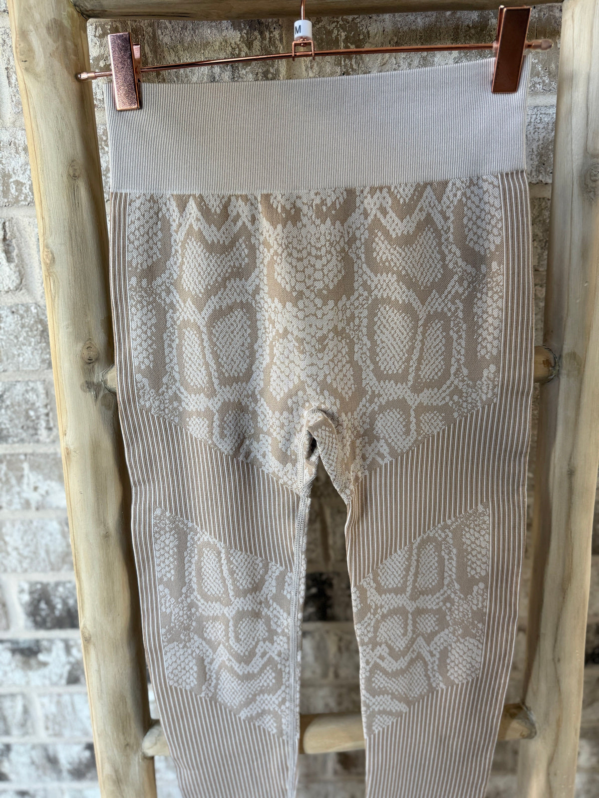 SAMPLE: Seamless Leggings | Tan With Snakeskin - Medium