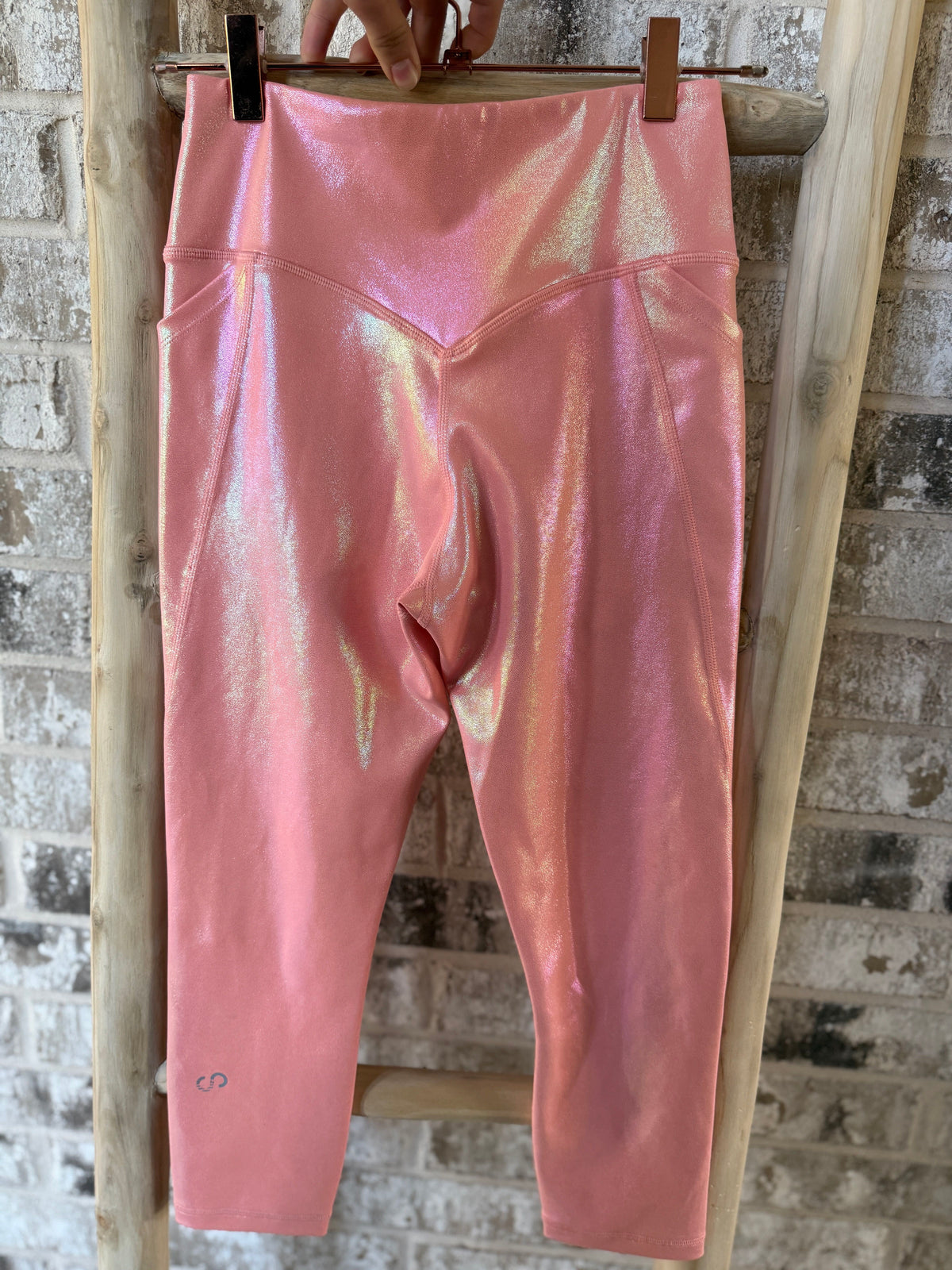 SAMPLE: Leggings With Pockets | Light Pink Shimmer - Small
