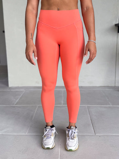 NKD Leggings With Pockets Mid Waist | Blood Orange