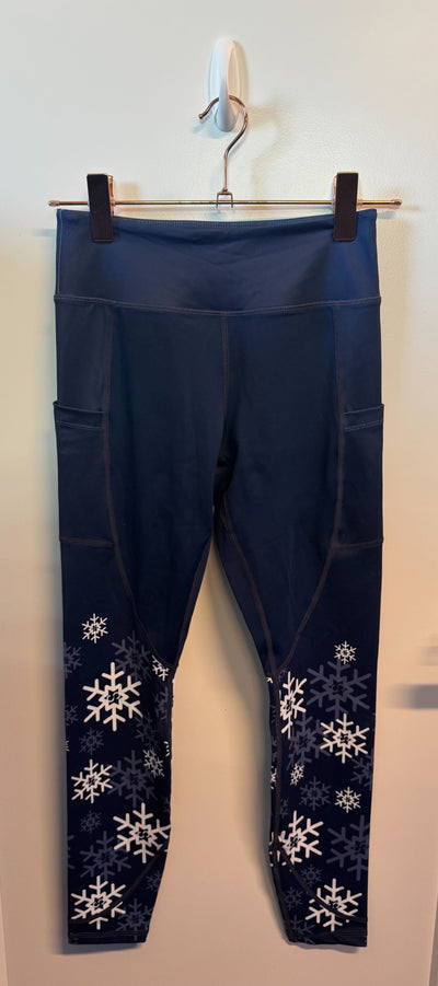 SAMPLE: Empowered Leggings With Pockets | Snowflakes - Medium