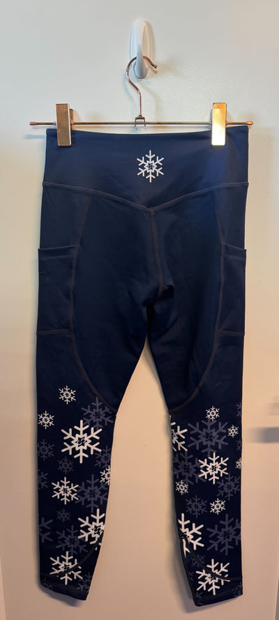 SAMPLE: Empowered Leggings With Pockets | Snowflakes - Medium