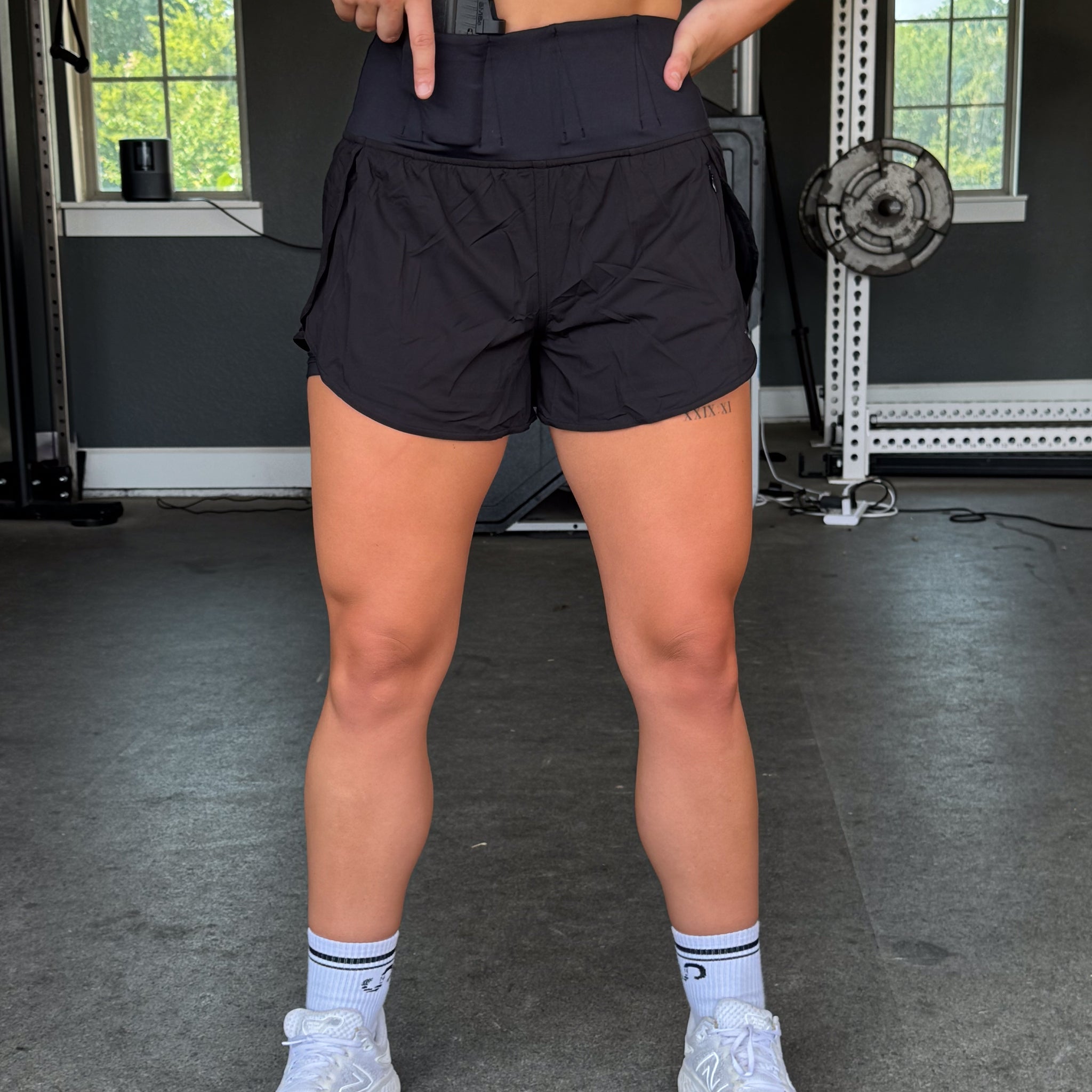 Concealed Carry Running Shorts With Pockets | Black