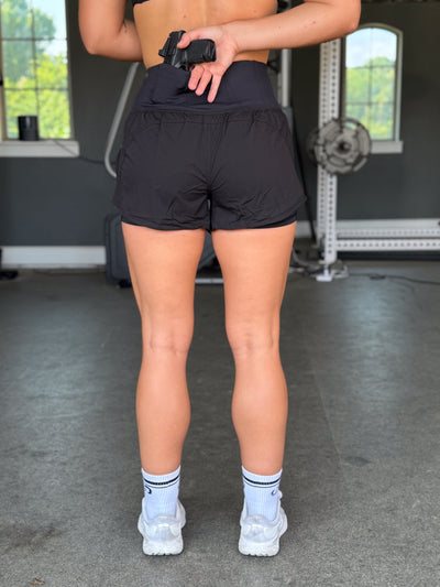 Concealed Carry Running Shorts With Pockets | Black