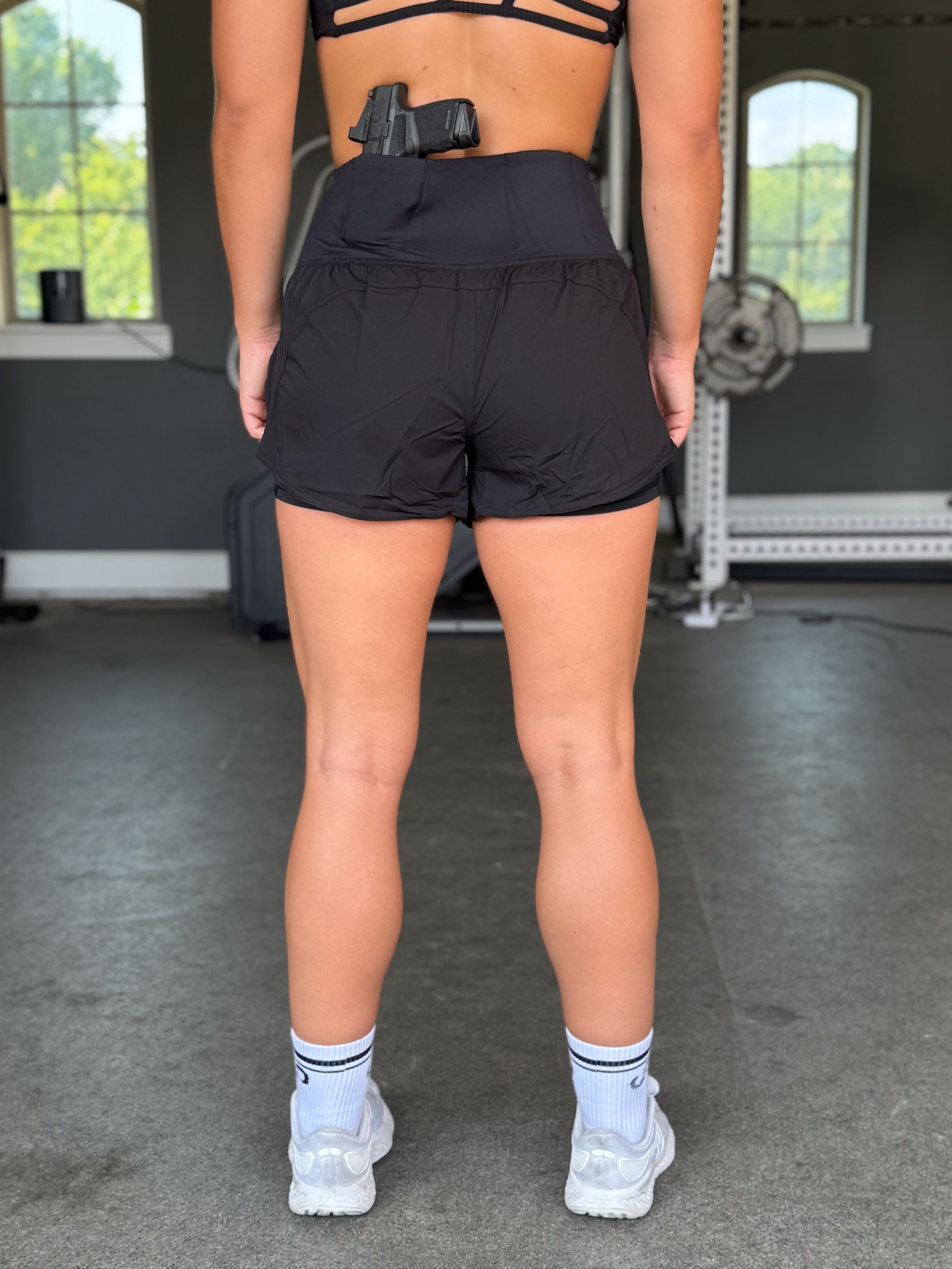 Concealed Carry Running Shorts With Pockets | Black