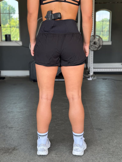 Concealed Carry Running Shorts With Pockets | Black