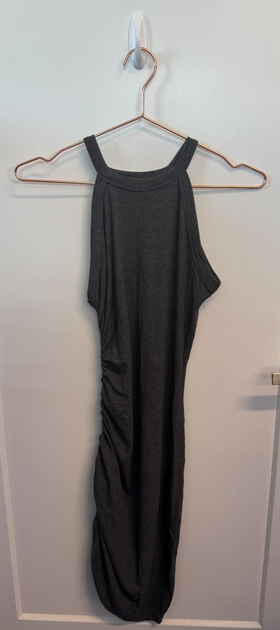 SAMPLE: Ribbed Side Ruched Dress |  Grey - Small