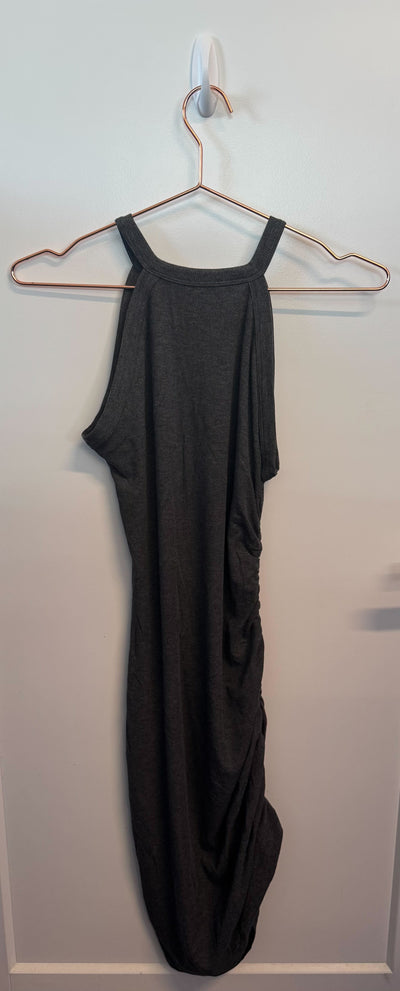 SAMPLE: Ribbed Side Ruched Dress |  Grey - Small
