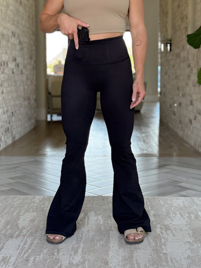 Concealed Carry Flare Leggings | Black