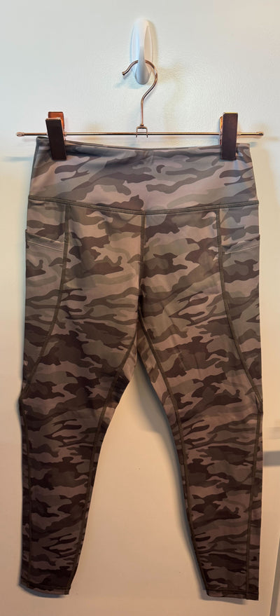 SAMPLE: Leggings With Pockets | Green & Taupe Camo - Small