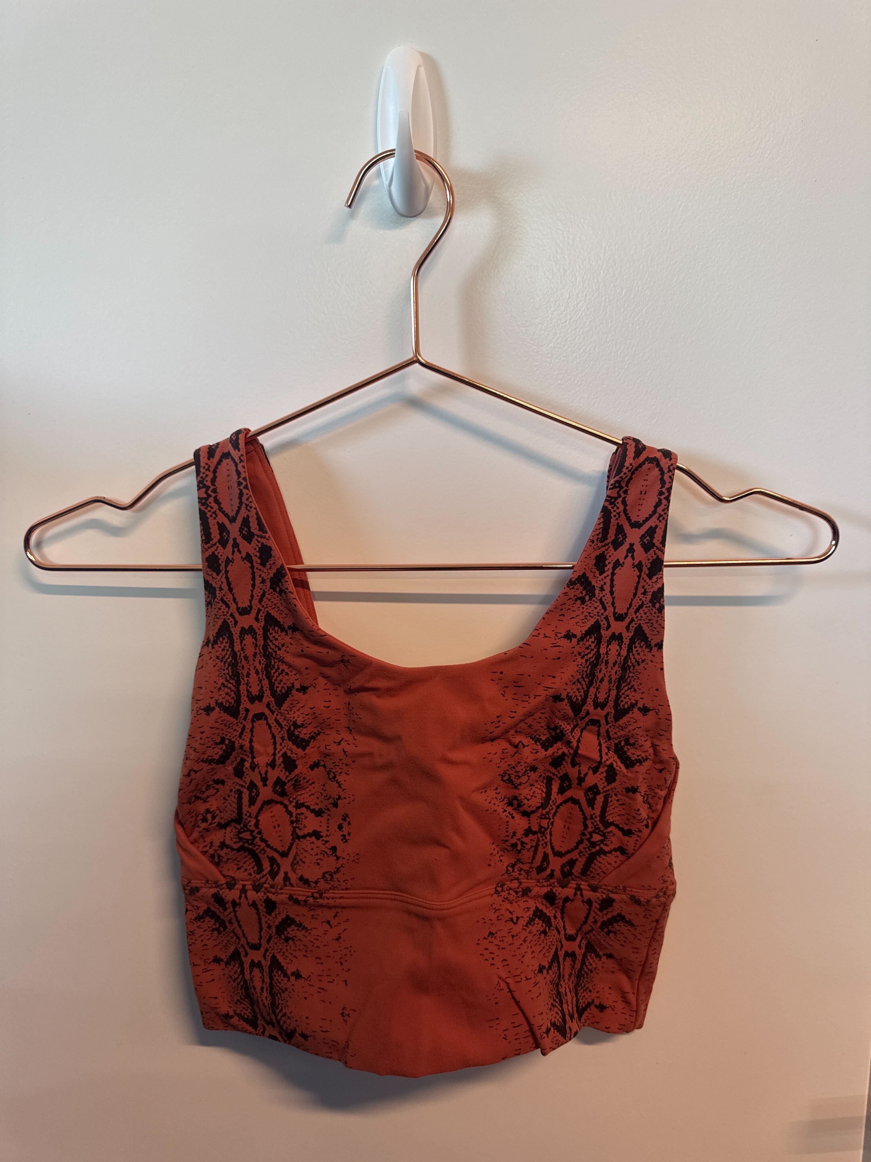 SAMPLE: Crop Bra | Orange Snakeskin - Small