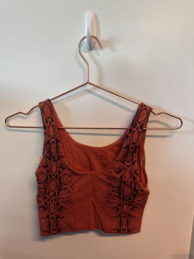 SAMPLE: Crop Bra | Orange Snakeskin - Small