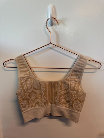 SAMPLE: Seamless Bra | Tan Snakeskin - S