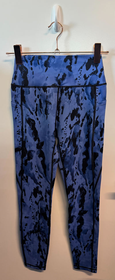 SAMPLE: Leggings With Pockets | Blue Watercolor - Small