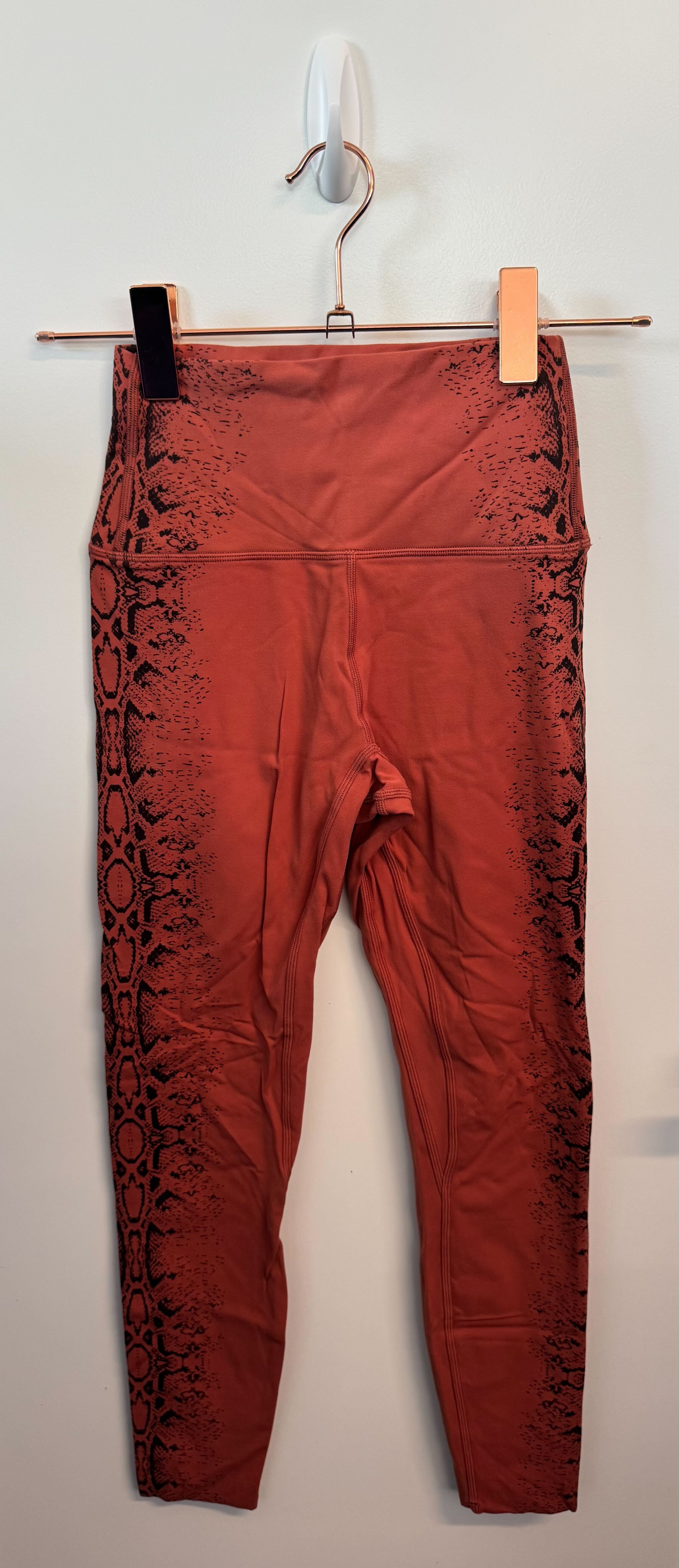 SAMPLE: Leggings | Orange Snakeskin - Small