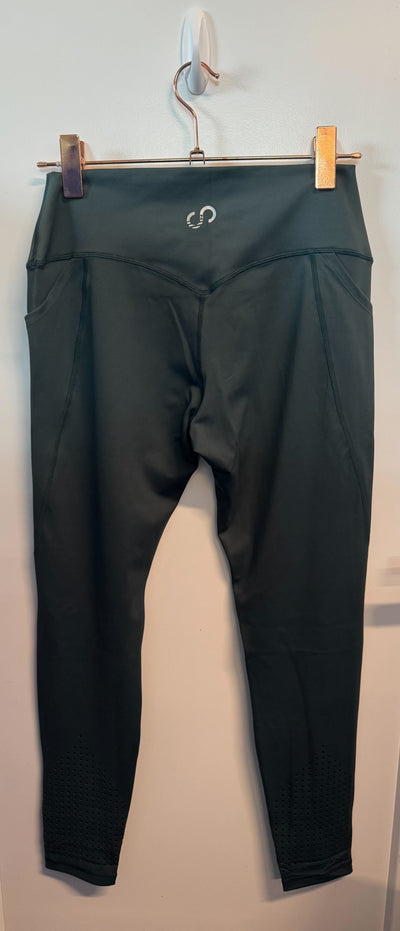 SAMPLE: Empowered Leggings With Pockets & Laser Cuts | Dark Green - XL