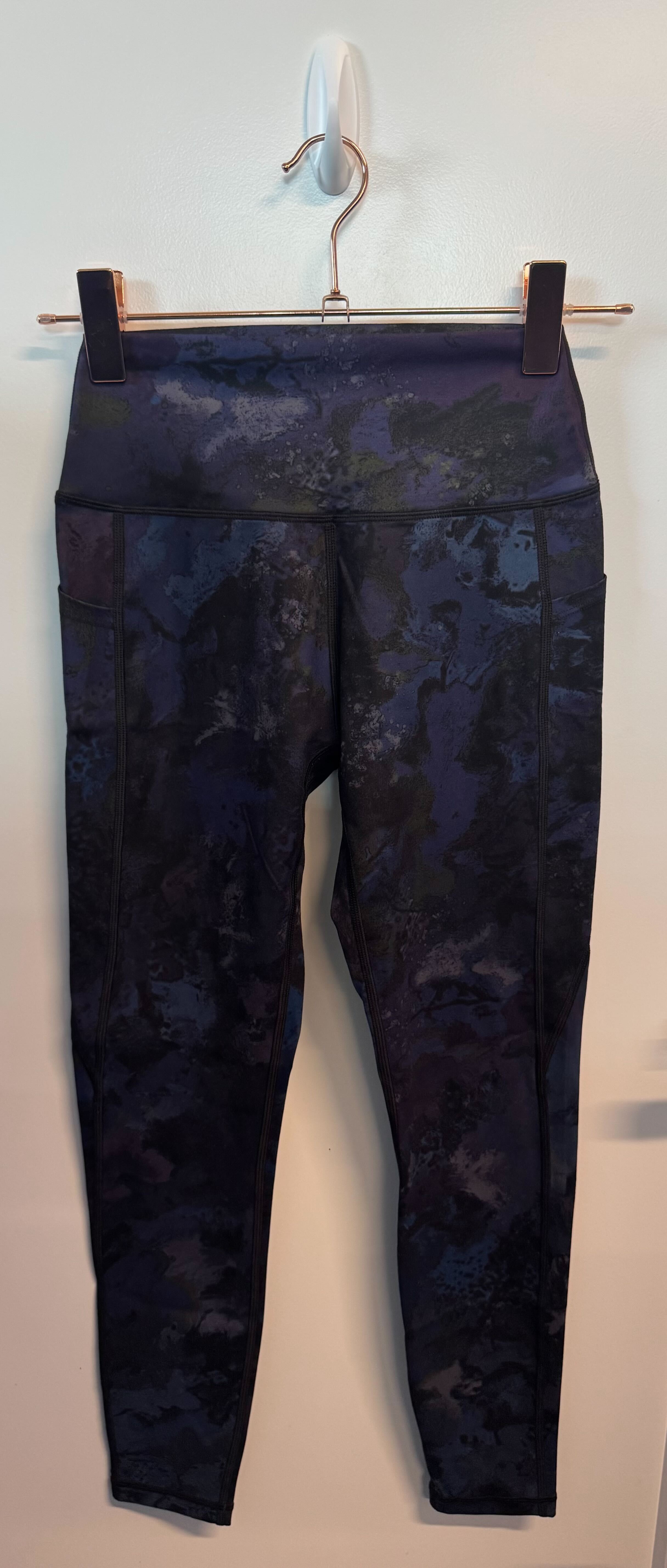 SAMPLE: Leggings With Pockets | Black & Purple Multicolored - S