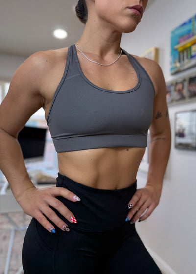Empowered Sports Bra | Charcoal Grey