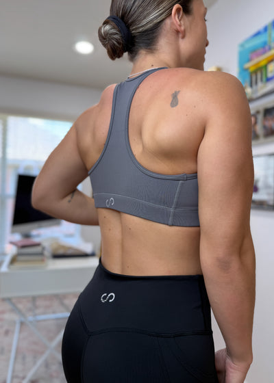 Empowered Sports Bra | Charcoal Grey