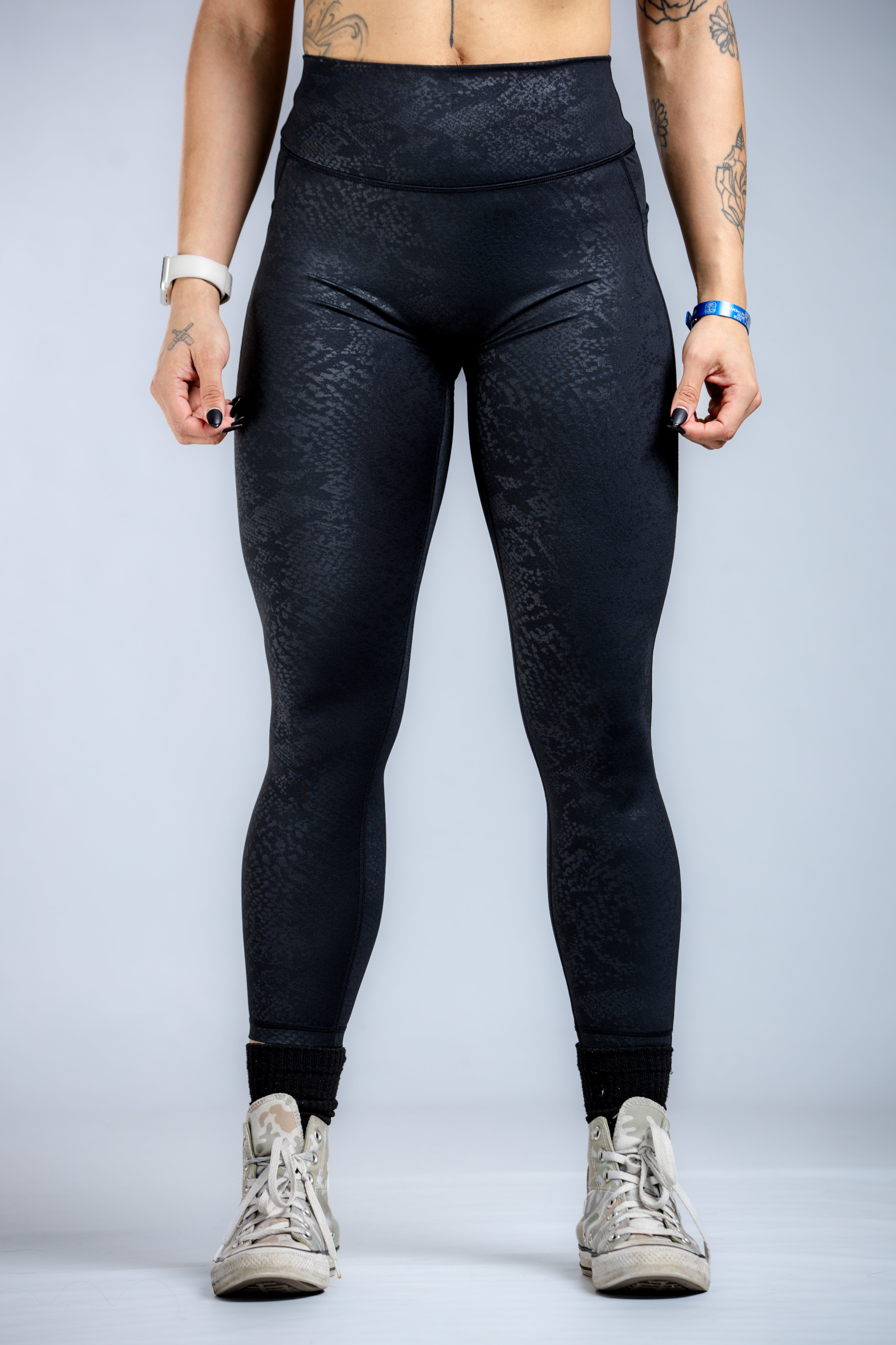 Empowered Leggings With Pockets | Black Snakeskin