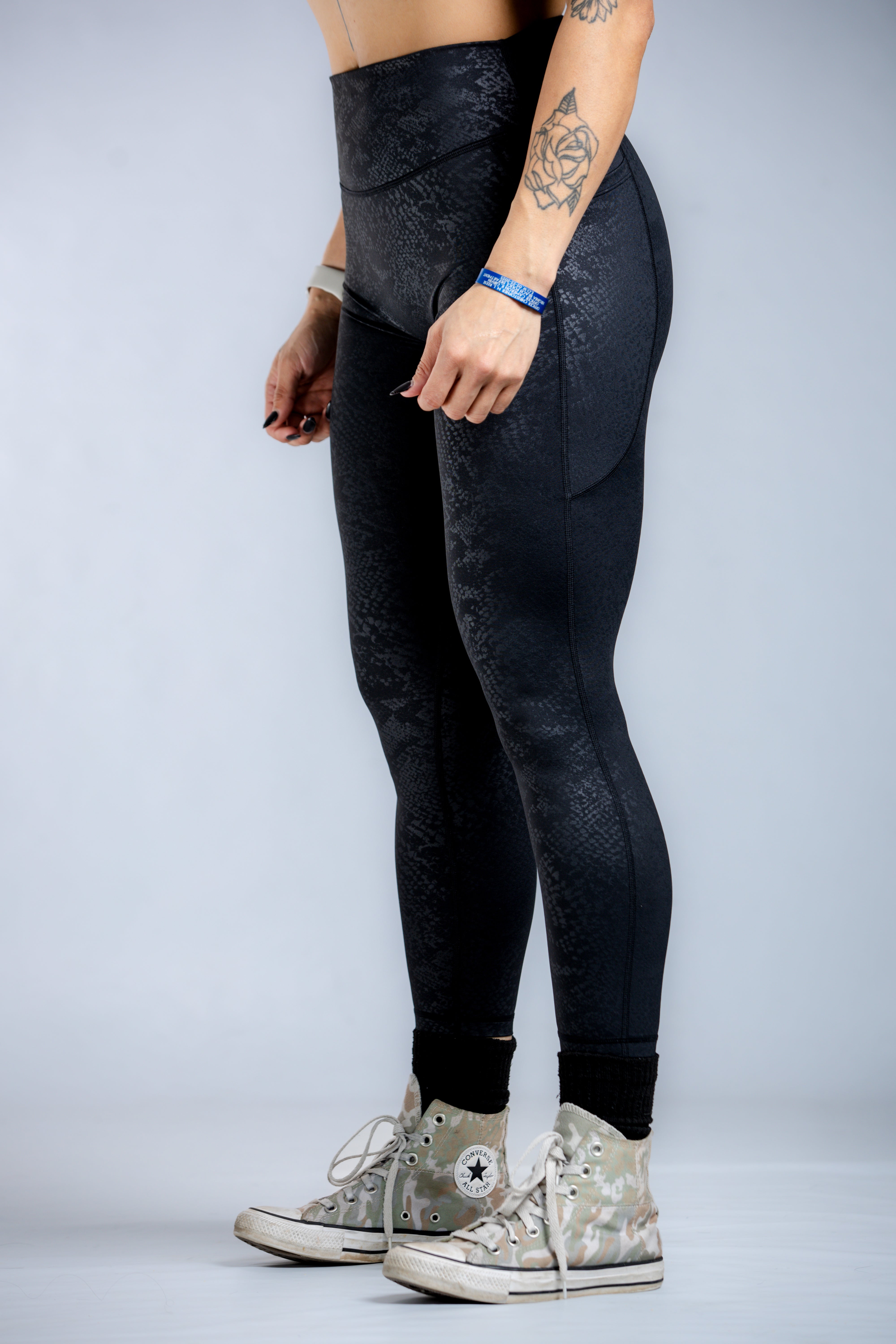 Empowered Leggings With Pockets | Black Snakeskin