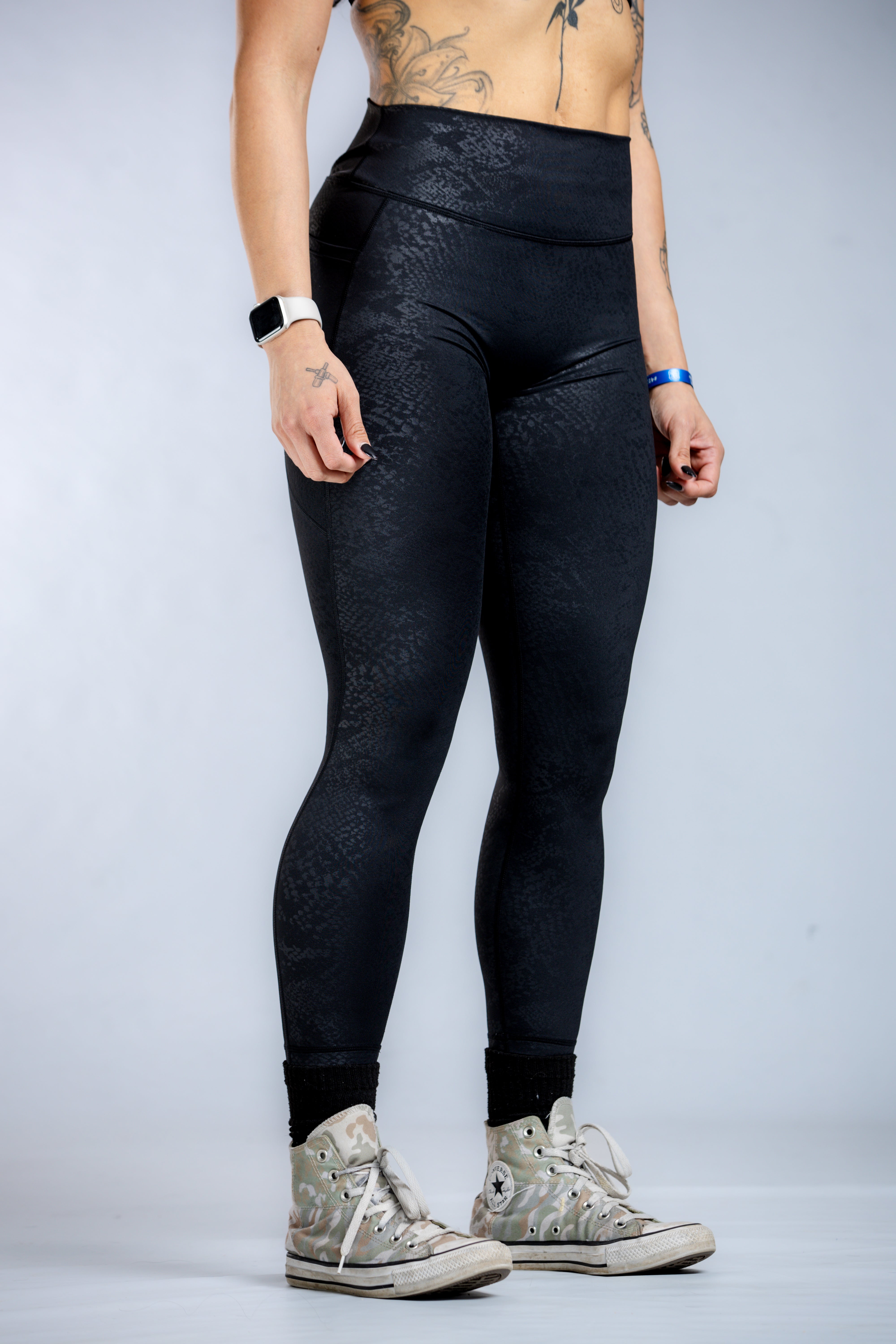 Empowered Leggings With Pockets | Black Snakeskin