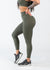 Chest Down Side View One Leg Up Wearing Empowered Leggings With Pockets | OD Green